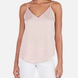 Express Satin V-Neck Downtown Cami Pink XL